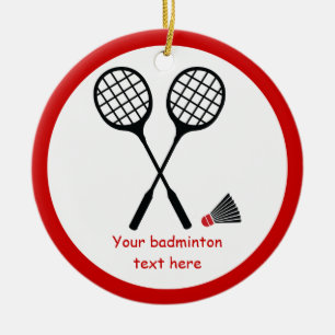 Badminton-Geschenke, Schläger und Shuttlecck-Brauc Keramik Ornament