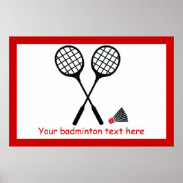 Badminton-Geschenke, Schläger und Shuttlecck-Brauc Poster