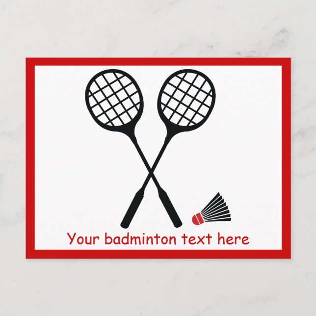 Badminton-Geschenke, Schläger und Shuttlecck-Brauc Postkarte (Vorderseite)