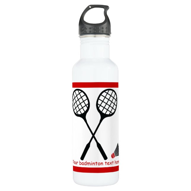 Badminton-Geschenke, Schläger und Shuttlecck-Brauc Trinkflasche (Vorderseite)