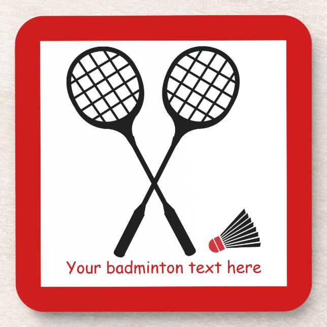 Badminton-Geschenke, Schläger und Shuttlecck-Brauc Untersetzer (Vorderseite)