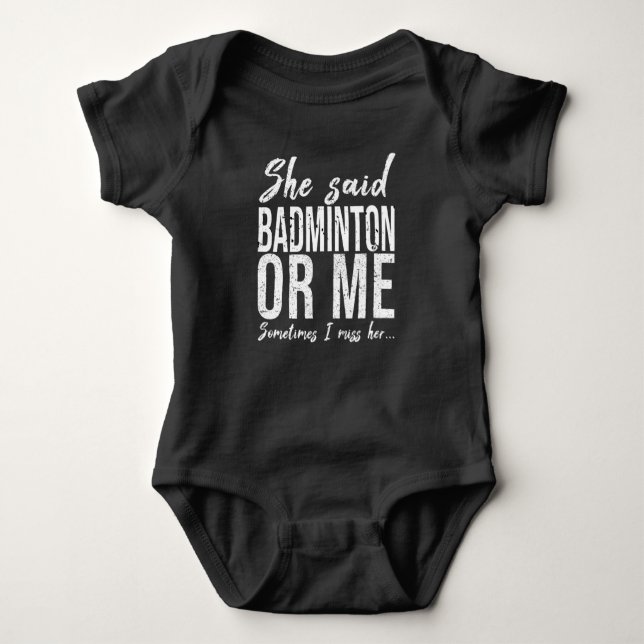 Badminton-Geschenkidee Baby Strampler (Vorderseite)