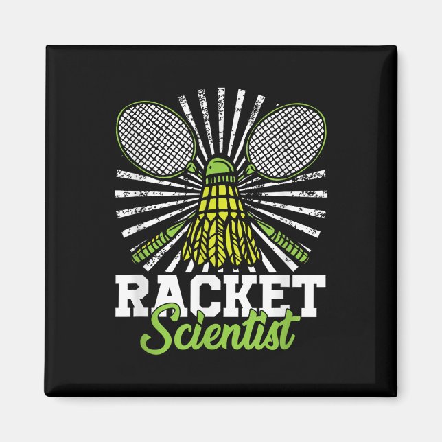 Badminton Gift Shuttle Racket Scientist Badminton Magnet (Vorne)