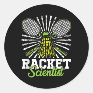 Badminton Gift Shuttle Racket Scientist Badminton Runder Aufkleber