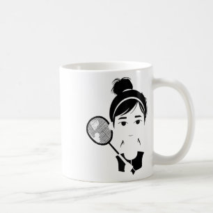 Badminton Girl Cartoon Style Shuttle Player für Gi Kaffeetasse