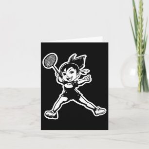 Badminton Girl Comic Shuttle Player Karte