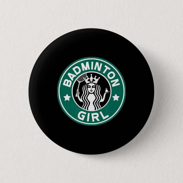Badminton Girl for Teens on School Team Funny Button (Vorderseite)
