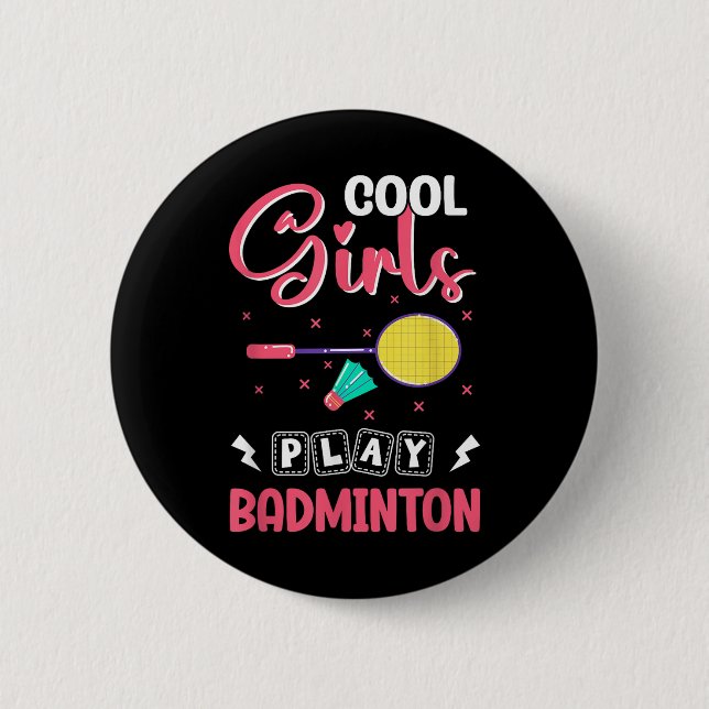 Badminton Girl Shuttle Badminton Lover Button (Vorderseite)
