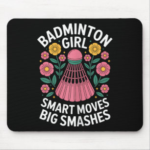 Badminton Girl Shuttle Funny Badminton Mousepad