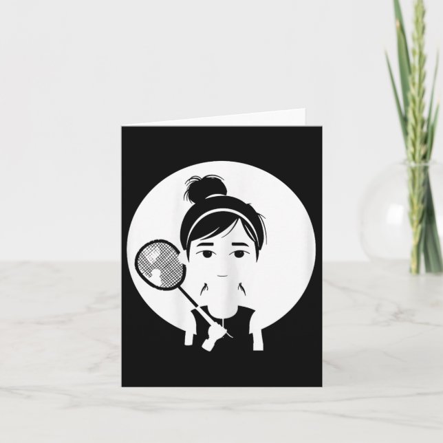 Badminton Girl Shuttle Player für Mädchen Karte (Vorderseite)