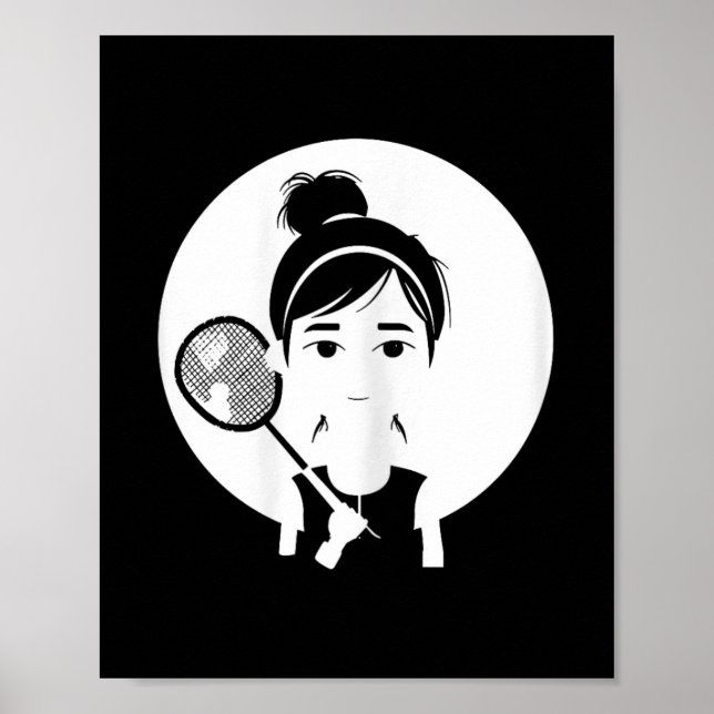 Badminton Girl Shuttle Player für Mädchen Poster (Vorne)