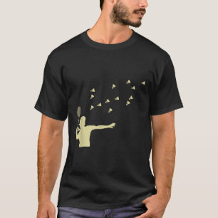 Badminton Girl Shuttle Woman Girl Shuttle Racket T-Shirt