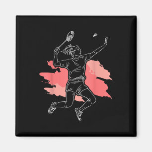 Badminton Girl - Smash Shuttle Athlete Sports Magnet