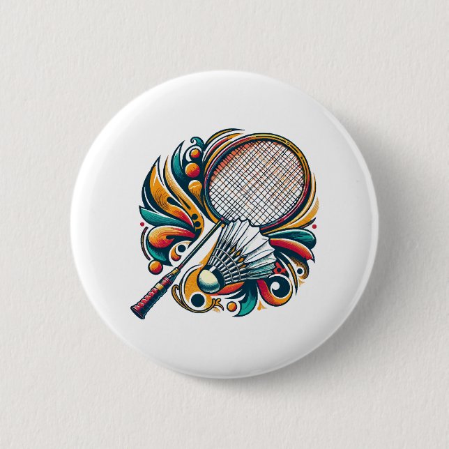 Badminton-Grafik Button (Vorderseite)