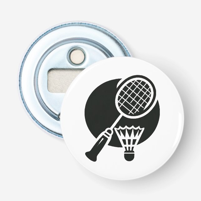 Badminton-Grafik Flaschenöffner (Vorderseite)