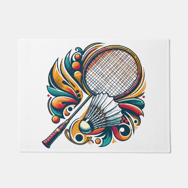 Badminton-Grafik Fußmatte (Vorderseite)