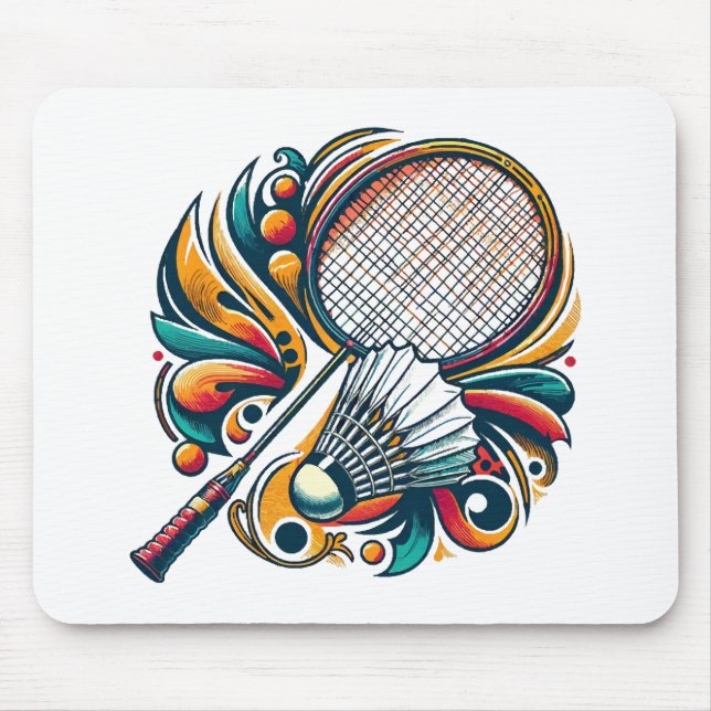 Badminton-Grafik Mousepad (Vorne)