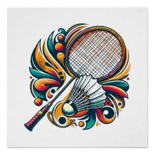 Badminton-Grafik Poster