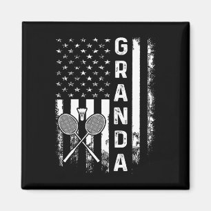 Badminton Granda American Flag Vintage Christmas X Magnet