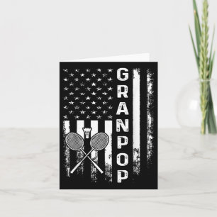 Badminton Granpop American Flag Vintage Weihnachte Karte
