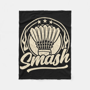 Badminton Graphic Badminton Player Shuttle Sports Fleecedecke