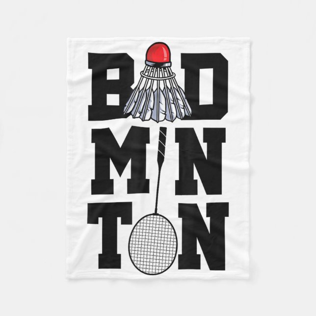Badminton Graphic Badminton Player Shuttle Sports Fleecedecke (Vorderseite)