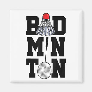 Badminton Graphic Badminton Player Shuttle Sports Magnet