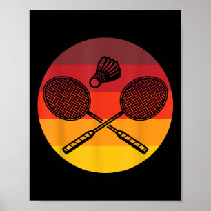 Badminton Graphic Badminton Player Shuttle Sports Poster