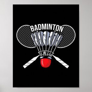 Badminton Graphic Badminton Player Shuttle Sports Poster