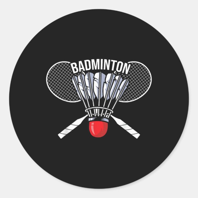 Badminton Graphic Badminton Player Shuttle Sports Runder Aufkleber (Vorderseite)