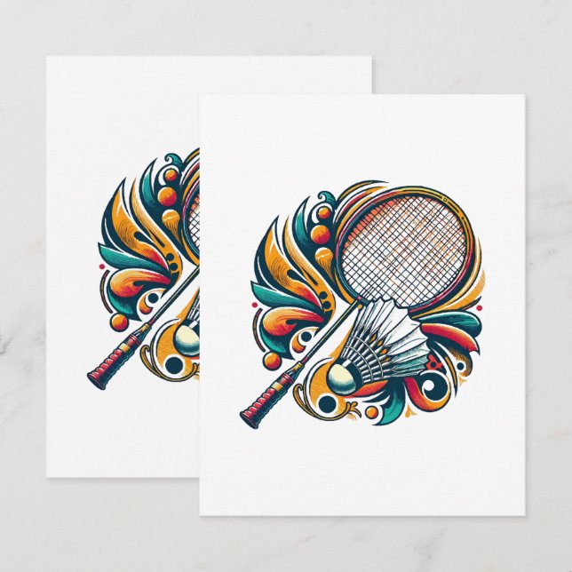Badminton Graphic Begleitkarte (Vorne/Hinten)