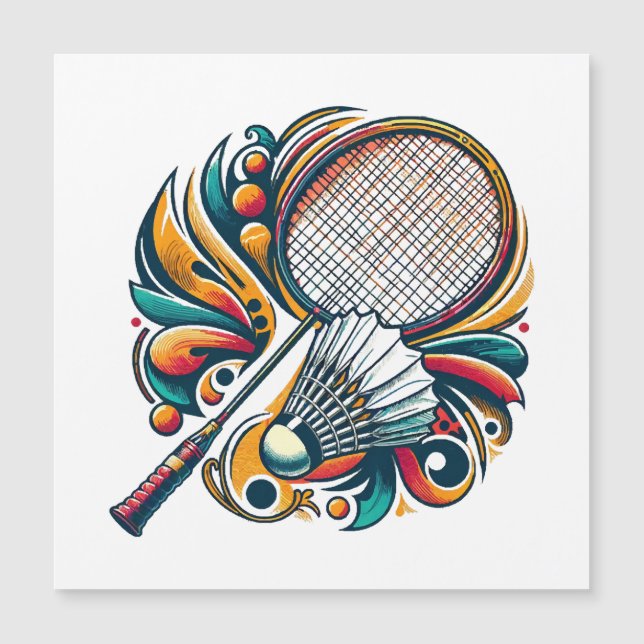 Badminton Graphic Magnetkarte (Vorderseite)