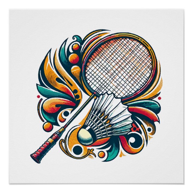 Badminton Graphic Poster (Vorderseite)