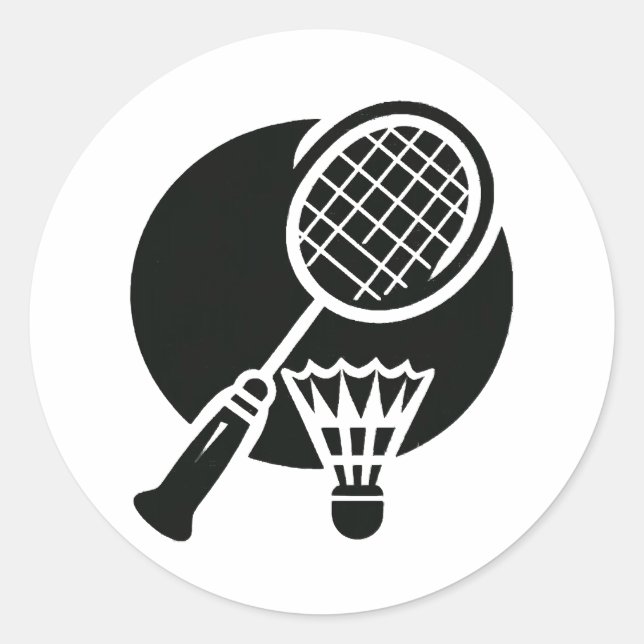 Badminton Graphic Runder Aufkleber (Vorderseite)
