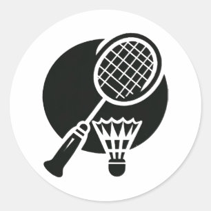 Badminton Graphic Runder Aufkleber