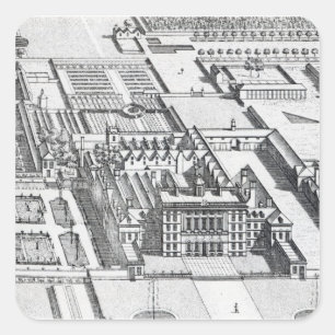 Badminton-Haus auf dem Landkreis von Gloucester Quadratischer Aufkleber