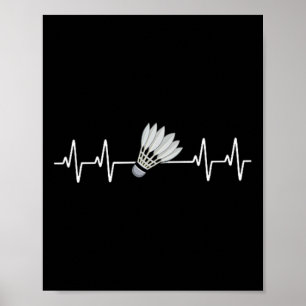 Badminton Heartbeat Liebe Badminton-Spieler Poster