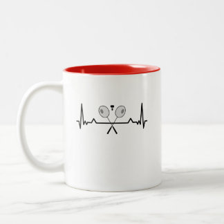 Badminton Heartbeat Mama Vater Zweifarbige Tasse