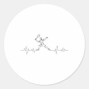 Badminton Heartbeat Shuttle Boys Kids Youth Men Runder Aufkleber