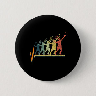 Badminton Heartbeat Vintages Retro-Geschenk Button