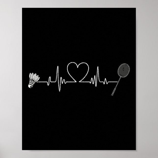 Badminton Herzschlag Lustiger Badminton  Poster (Vorne)