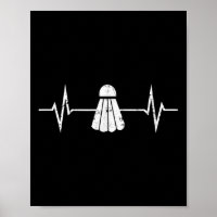 Badminton Herzschlag T-Shirt Grunge-Geschenk Spiel