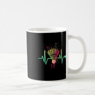 Badminton Herzschlag - Vintage Federball Badminton Kaffeetasse