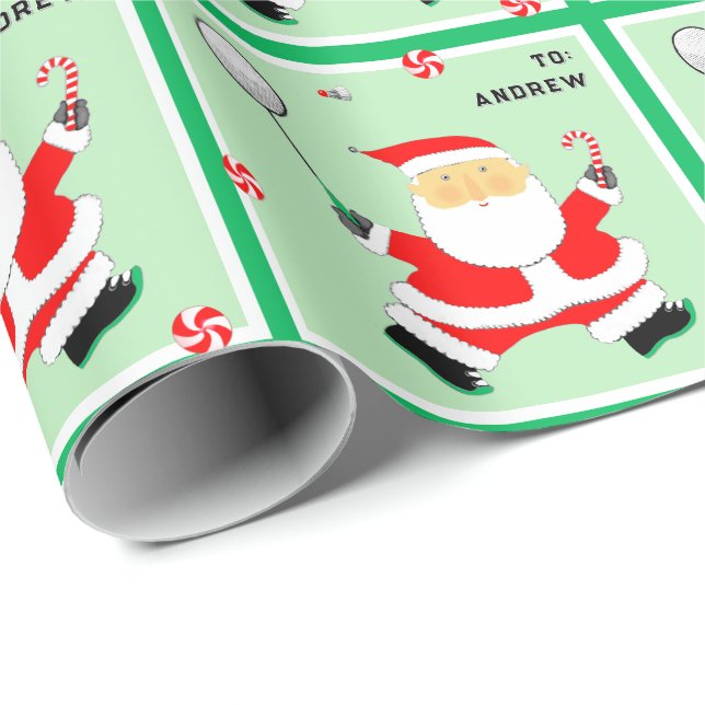 Badminton Holiday-Geschenk Geschenkpapier (Rolleneckpunkt)