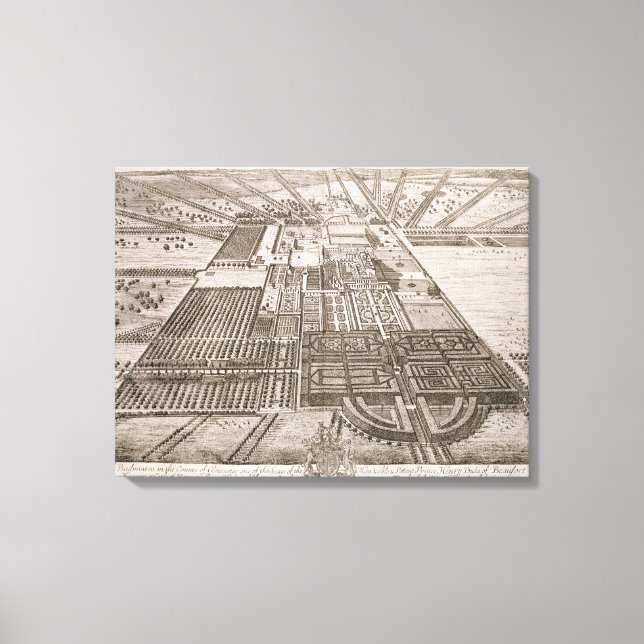 Badminton House im Landkreis von Gloucester, Engra Leinwanddruck (Vorderseite)