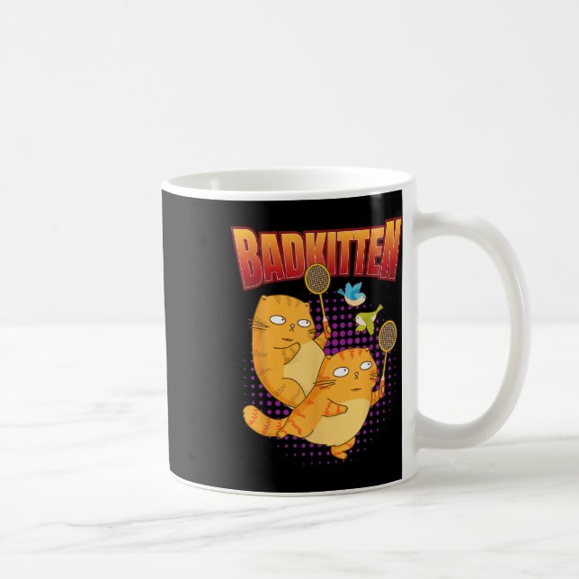 Badminton I Badkitten Cat I Badminton Racket Shutt Kaffeetasse (Rechts)