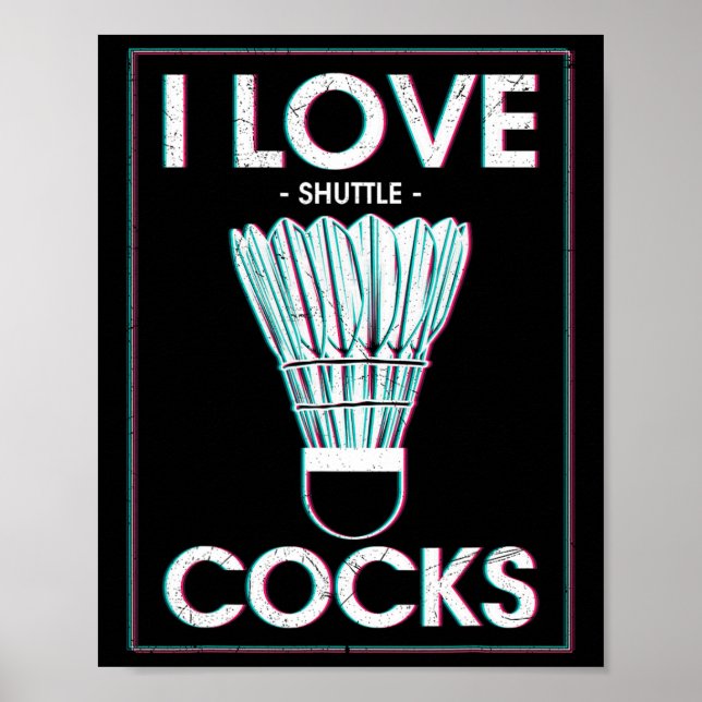 Badminton I Liebe S Badminton Badminton Poster (Vorne)