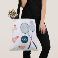 Badminton Illustration Vintage Tasche MIT MONOGRAM