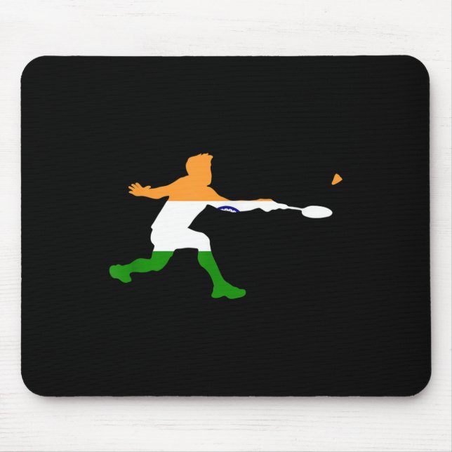 Badminton Indian Flag Racquet Shuttle Men Player Mousepad (Vorne)