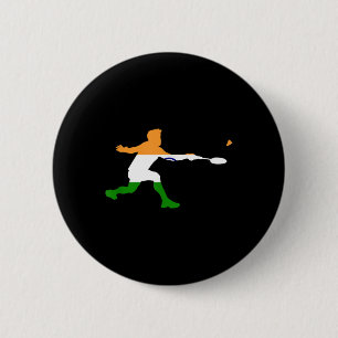 Badminton Indische Flagge Schläger Federball Männe Button